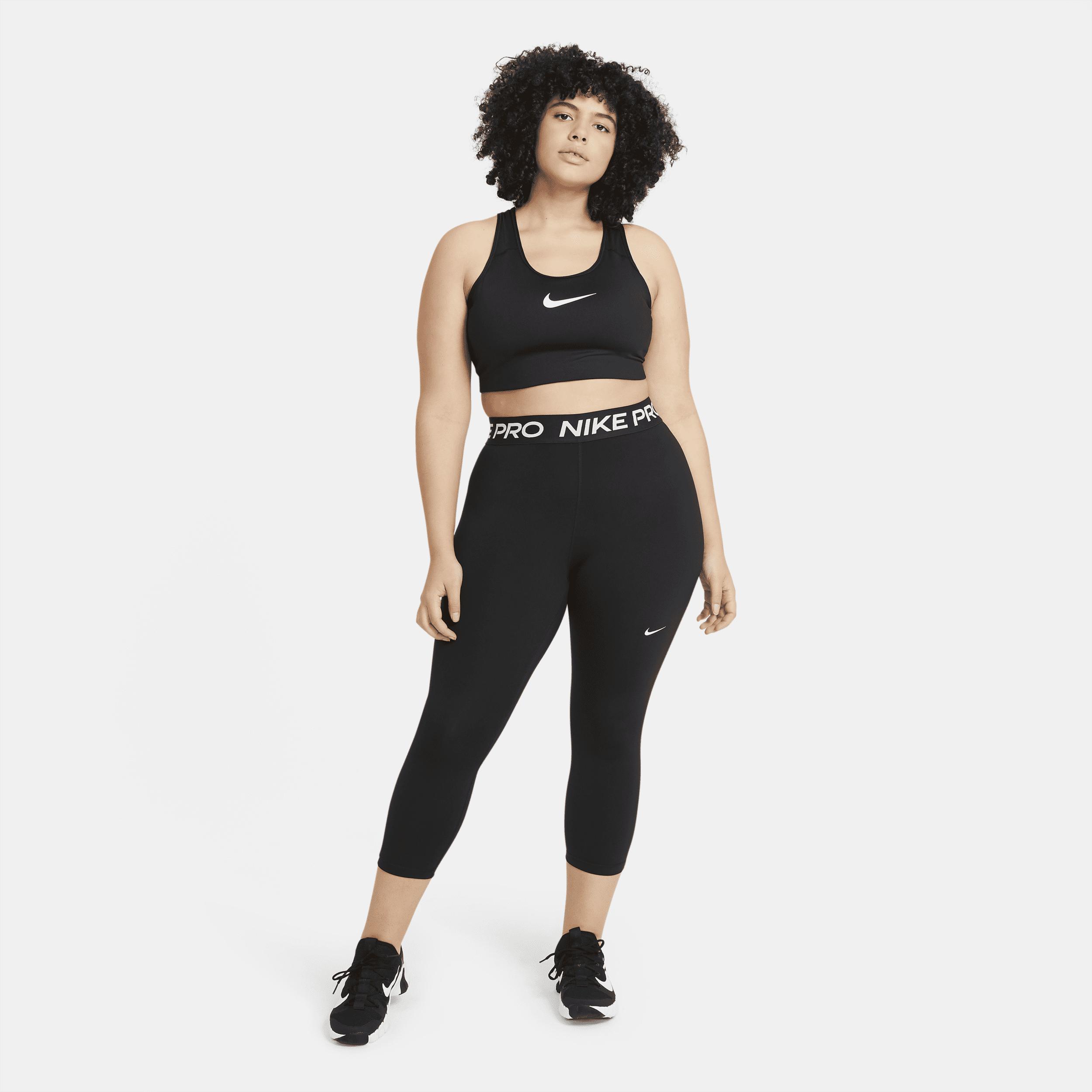 Women's Nike Pro Mid-Rise Crop Mesh Panel Leggings Product Image