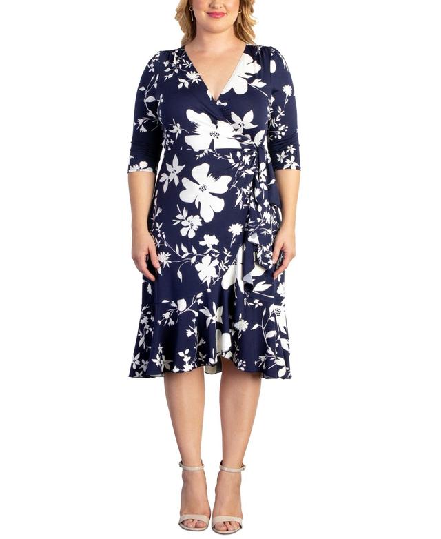 Womens Flirty Flounce Wrap-Dress Product Image