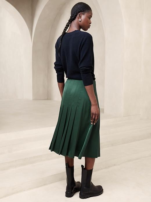 Crepe Pintuck Midi Skirt Product Image