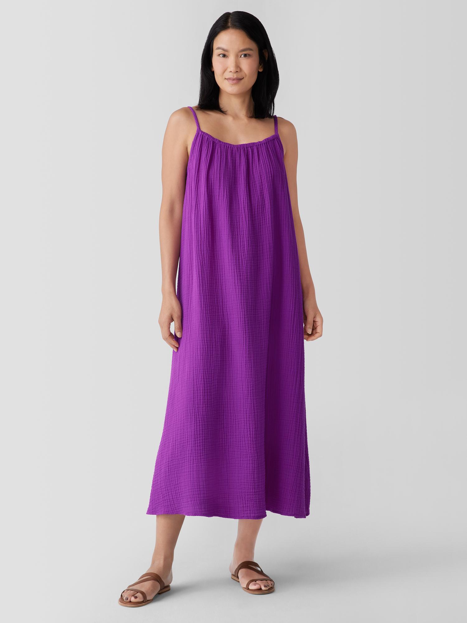 EILEEN FISHER Organic Cotton Lofty Gauze Cami Dressfemale Product Image