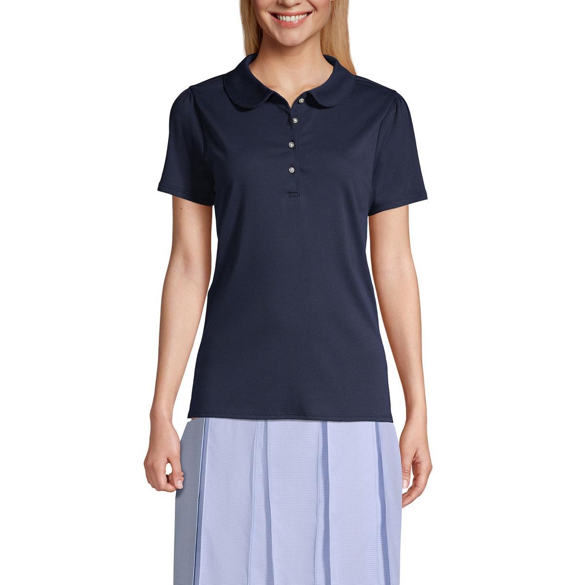 Womens Lands End Short Sleeve Cotton Performance Polo Shirt Product Image