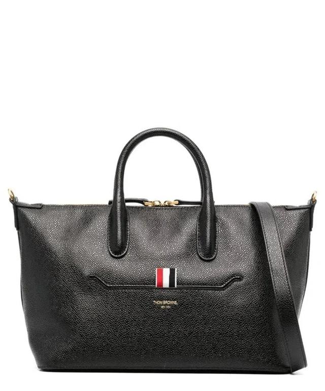 Small Leather Tote Bag In Black Product Image