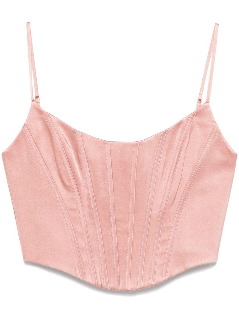 Silk Corset Top In Pink Product Image