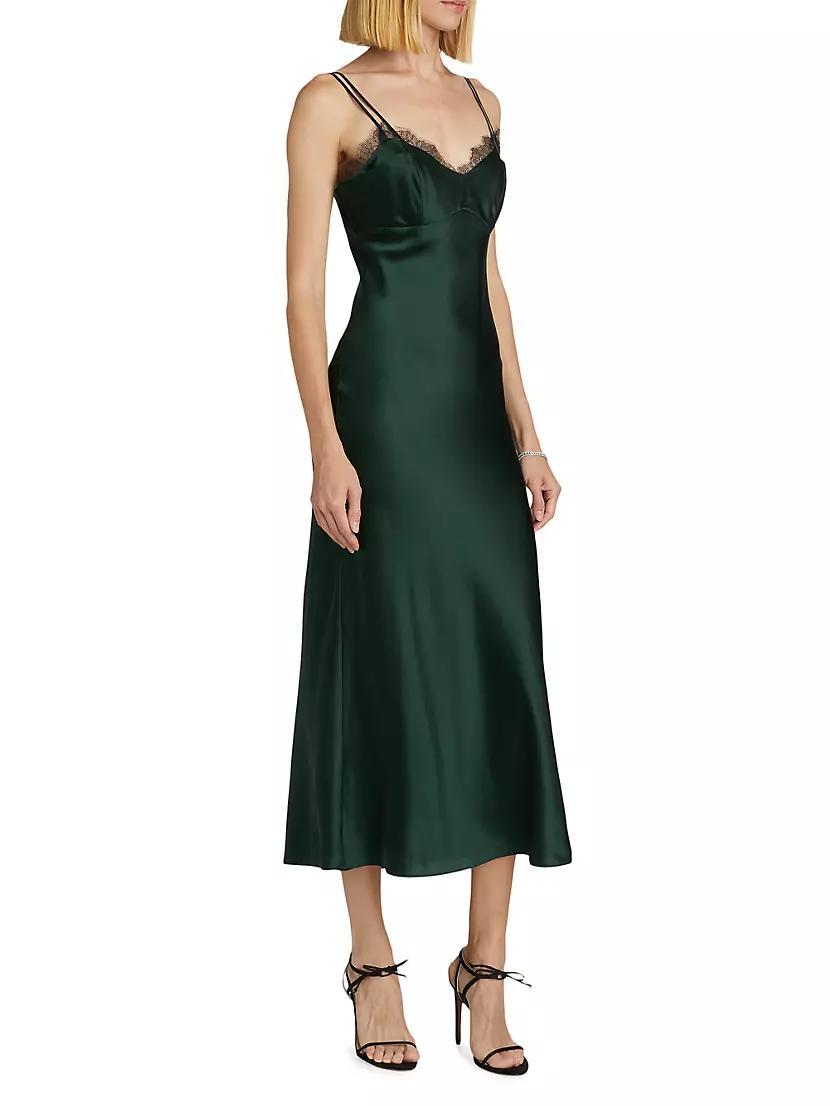 Bixie Stretch Silk Slip Midi-Dress Product Image