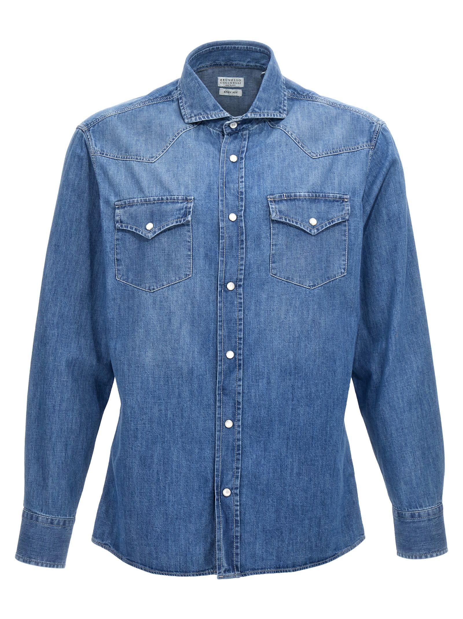 BRUNELLO CUCINELLI Shirt In Blue Product Image