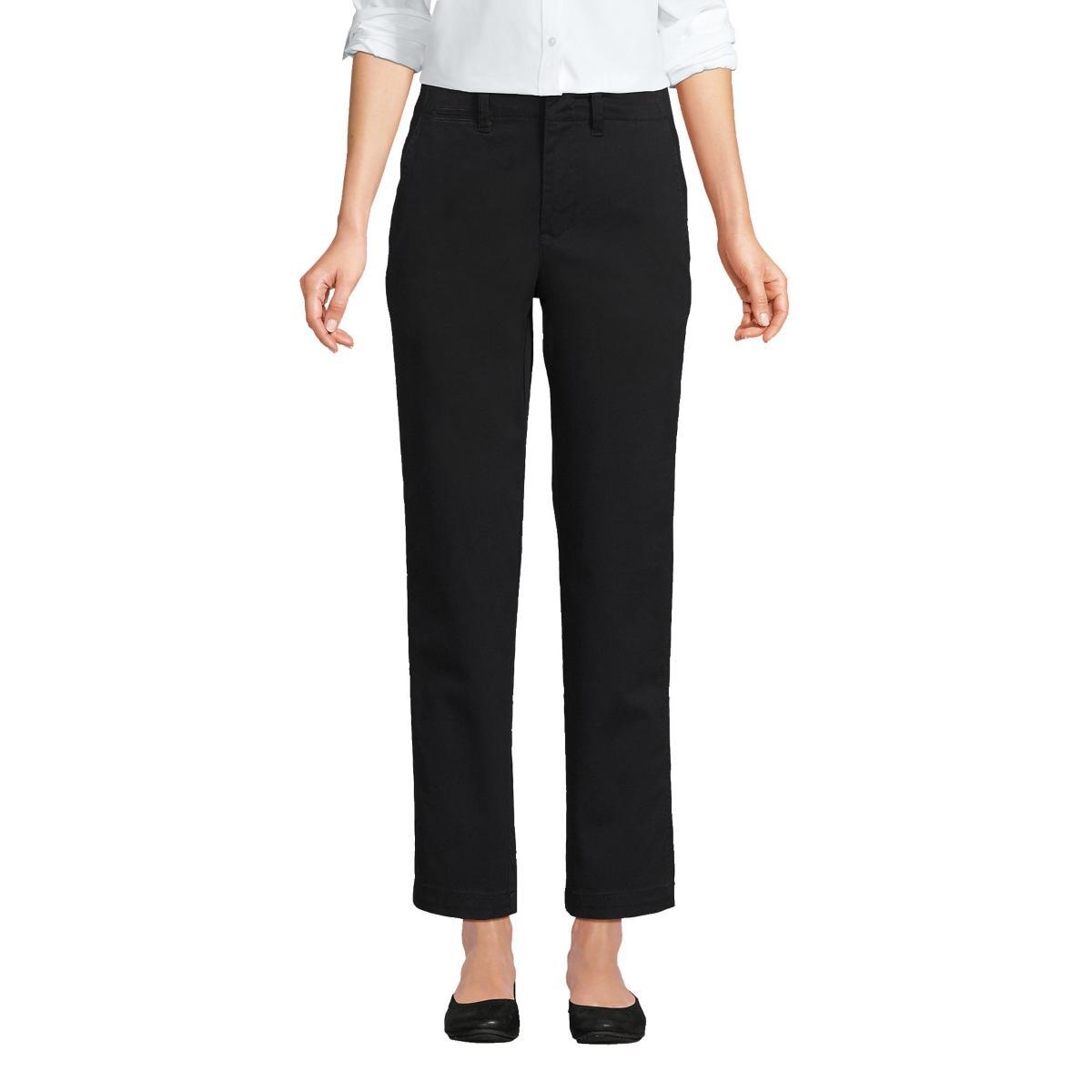 Lands End Womens Mid Rise Classic Straight Leg Chino Ankle Pants Product Image