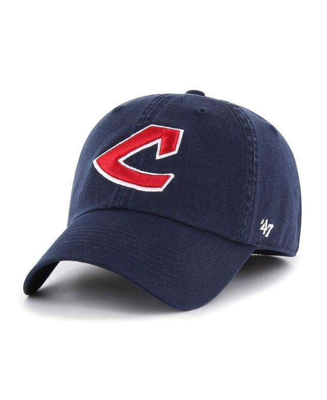 Mens 47 Brand Navy Cleveland Indians Cooperstown Collection Franchise Fitted Hat Product Image