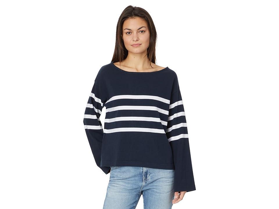 Faherty Sport Jersey Ls Tee (Cape May Stripe) Women's Clothing Product Image