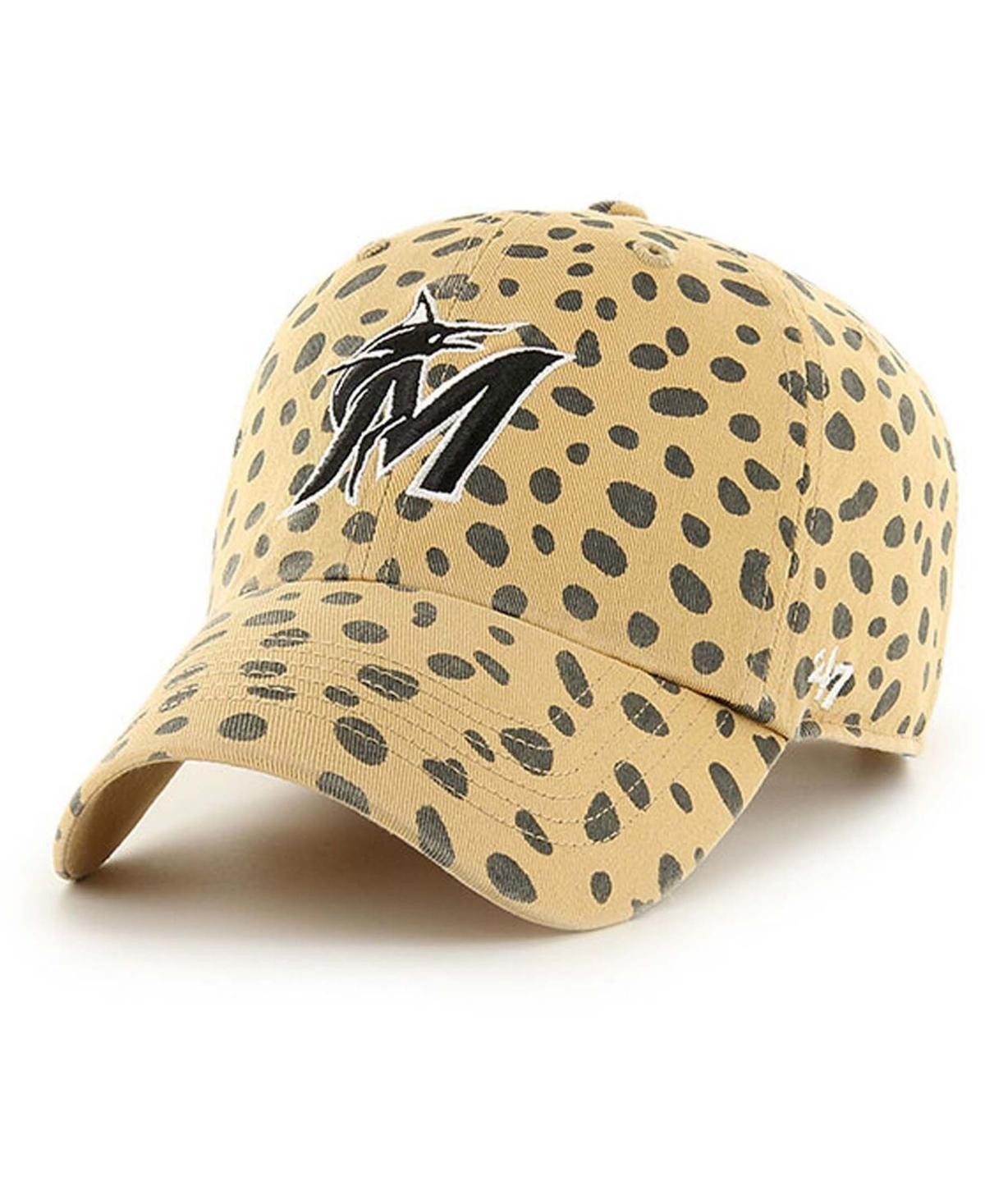 Womens 47 Tan Miami Marlins Cheetah Clean Up Adjustable Hat Product Image