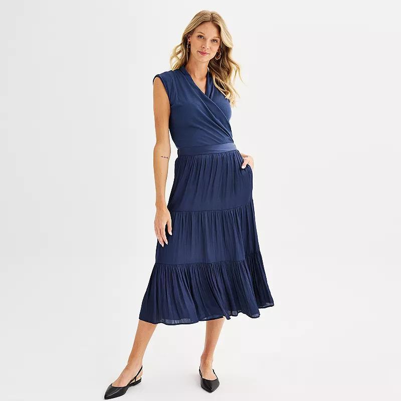 Womens Nine West Tiered Midi Skirt Product Image