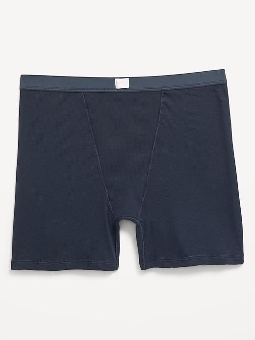 High-Waisted Ribbed Boyshort Briefs -- 3-inch inseam Product Image