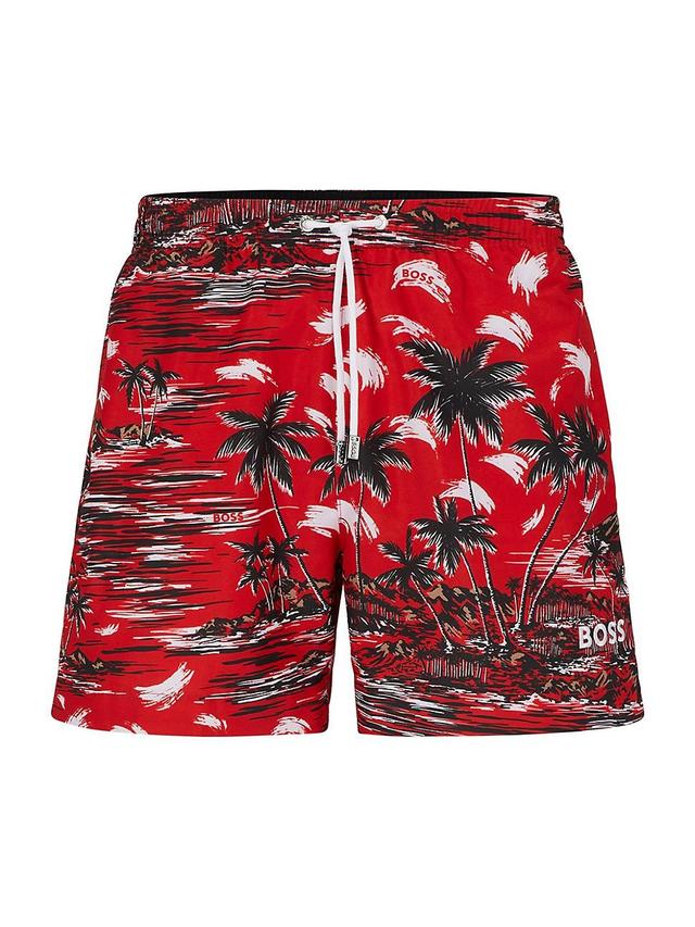 Mens Seasonal-Print Swim Shorts Product Image