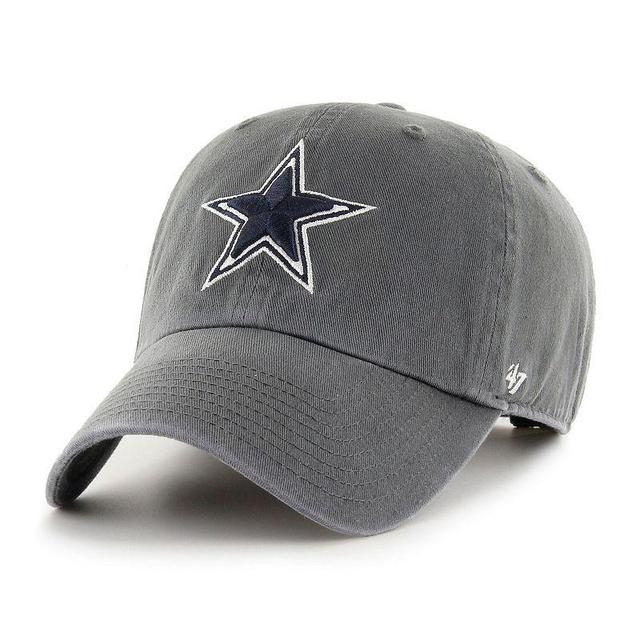 Mens 47 Charcoal Dallas Cowboys Clean Up Adjustable Hat Product Image