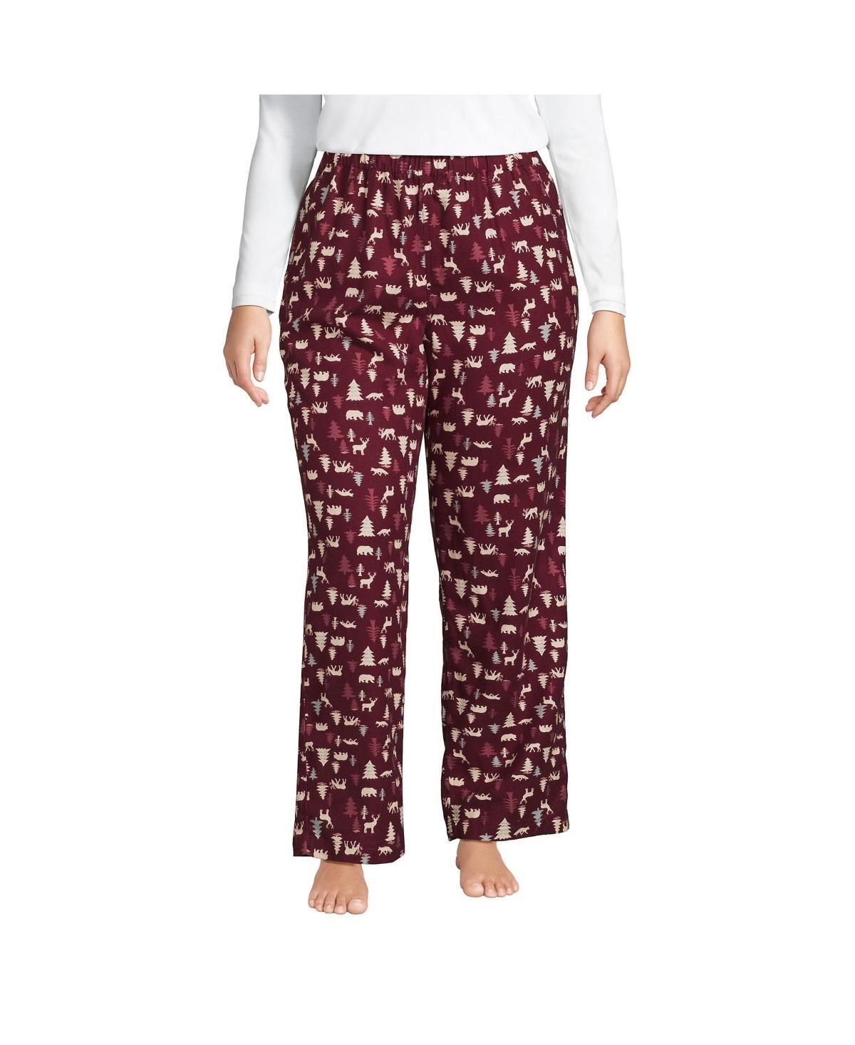 Lands End Womens Plus Size Print Flannel Pajama Pants Product Image