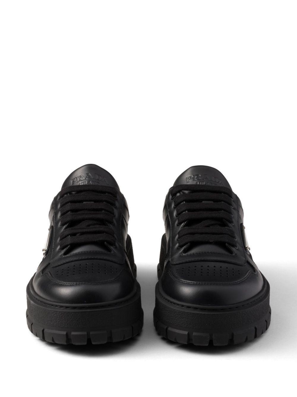 PRADA Leather Sneakers In Black Product Image