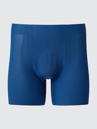 Mens Airism Ultra Seamless Anti-Odor Mesh Boxer Brief Blue Large UNIQLO US Product Image