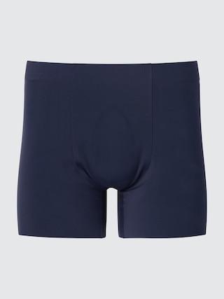 Mens Airism Ultra Seamless Boxer Briefs with Quick-Drying Navy Small UNIQLO US Product Image