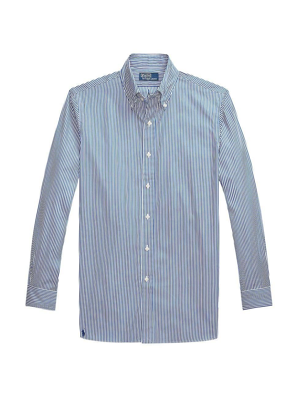 Mens Pinstriped Poplin Button-Down Shirt Product Image