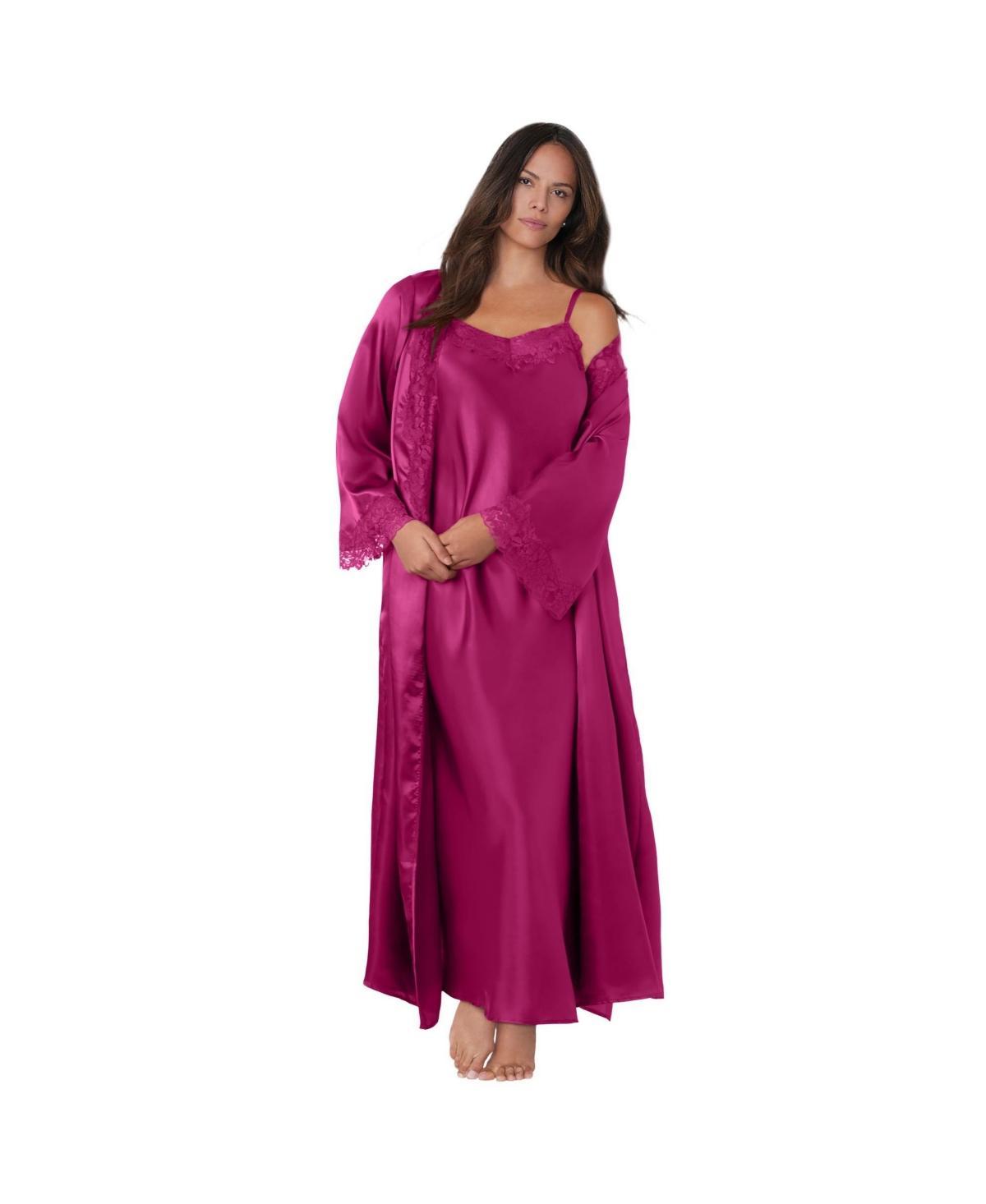 Amoureuse Womens The Luxe Satin Long Peignoir Set Product Image