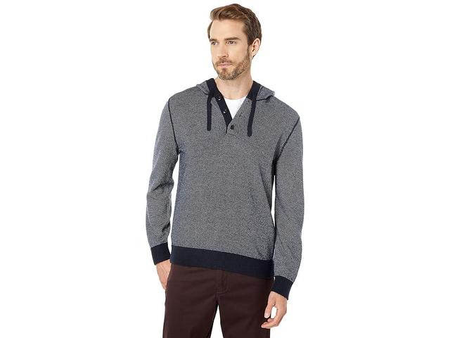 Vince Birdseye Henley Hoodie (Coastal/Pearl) Men's Clothing Product Image