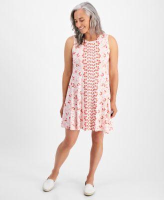 Women's Printed Sleeveless Knit Flip Flop Dress, Created for Macy's product image