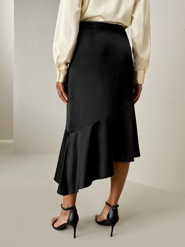 Silk Asymmetrical Fishtail Skirt Product Image