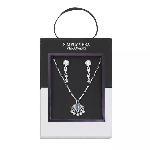 Simply Vera Vera Wang Evil Eye Pendant Necklace & Drop Earring Set, Womens, Clear Product Image