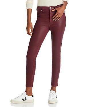 7 For All Mankind Womens Coated High Rise Skinny Jeans - Coated Ruby Product Image