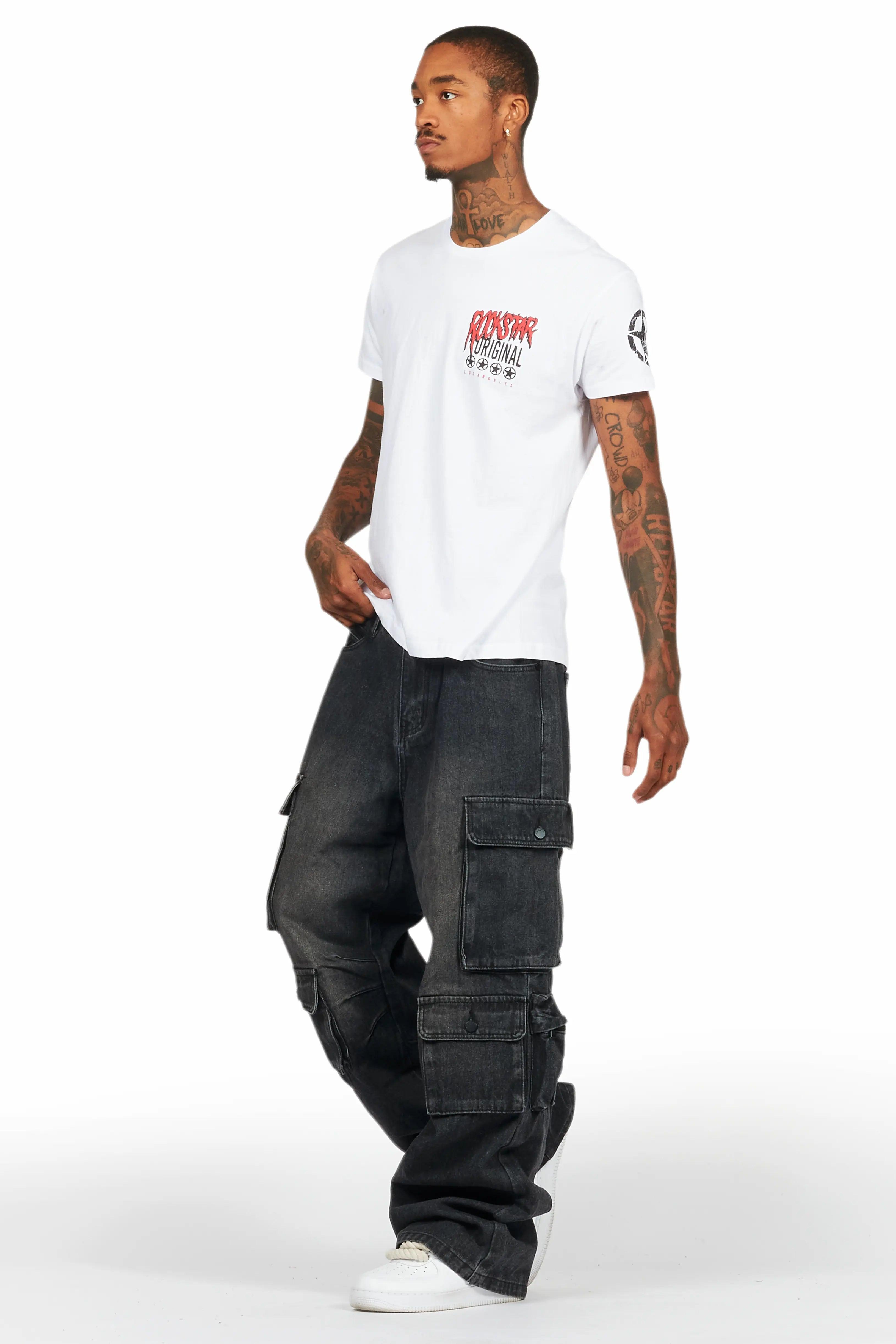 Cortie Black Baggy Fit Jean Male Product Image