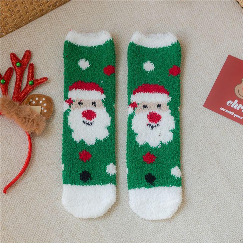 Christmas Cartoon Fleece Socks Product Image