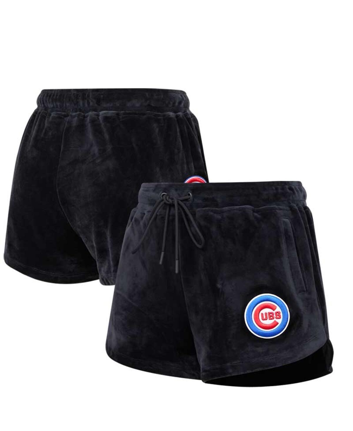 Womens Pro Standard Black Chicago Cubs Classic Velour Lounge Shorts Product Image