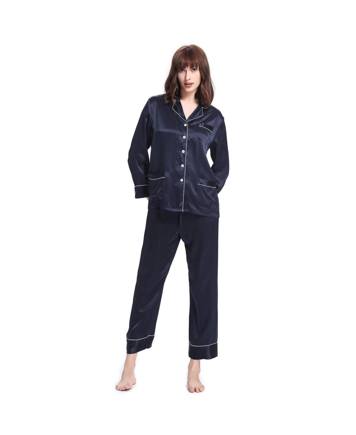 Lilysilk Womens 22 Momme Chic Trimmed Silk Pajama Set Product Image