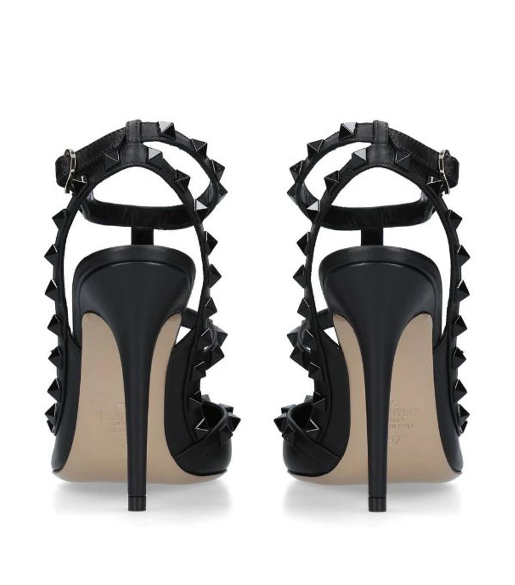 Valentino Rockstud Caged 100 Leather Pump In Black Product Image