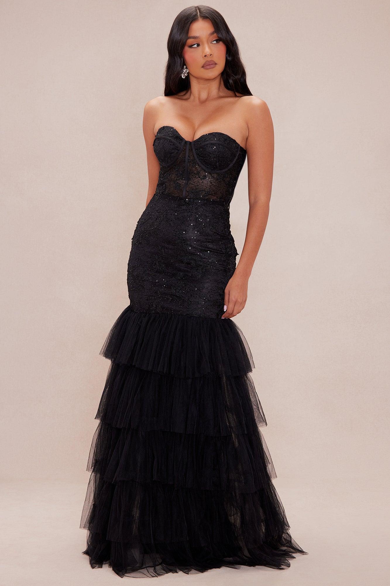 Annabelle Lace Gown - Black Product Image