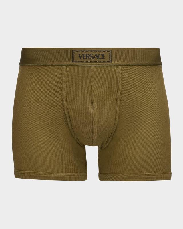 Mens Ribbed Cotton Logo Boxer Briefs Product Image