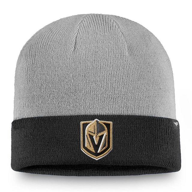 Mens Fanatics Branded Gray/Black Vegas Golden Knights Cuffed Knit Hat Product Image