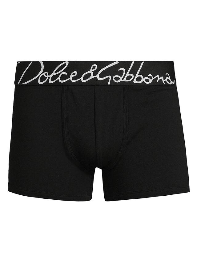 Men's Logo-Waistband Cotton Boxer Briefs Product Image