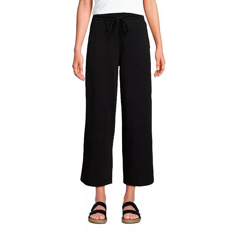 Womens Lands End Sport Knit Pull-On Wide Leg Crop Pants Product Image