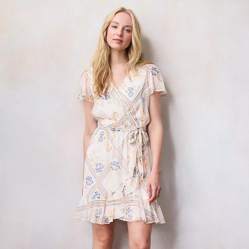 Womens LC Lauren Conrad Flutter Sleeve Wrap Dress Product Image