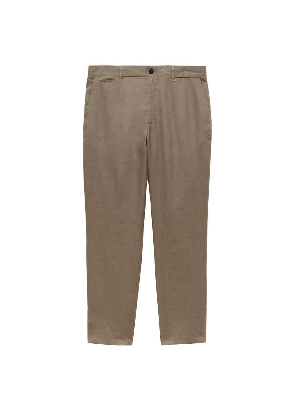 MANGO MAN - Slim-fit 100% linen pants medium brownMen Product Image