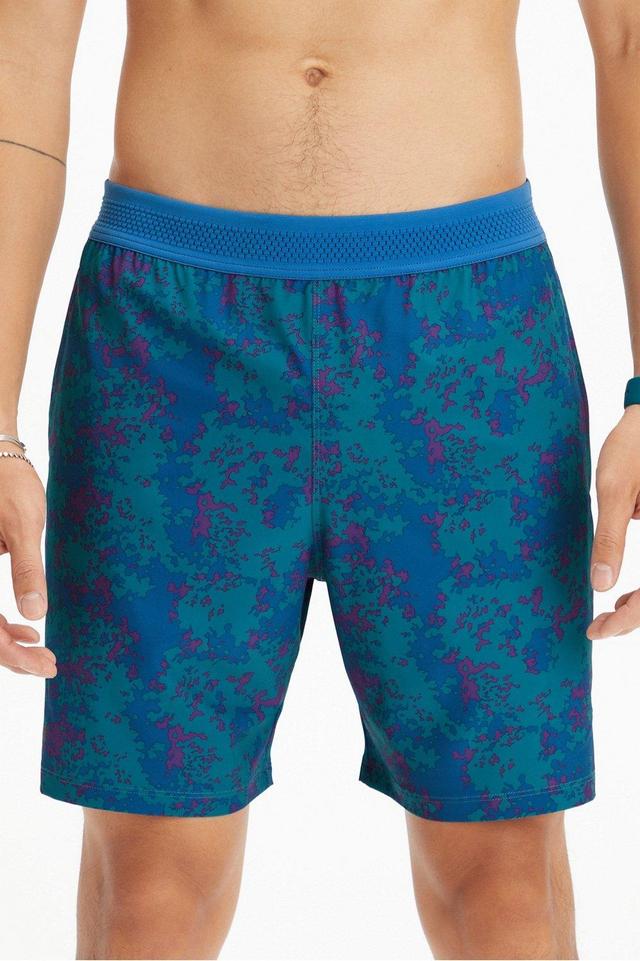 Fabletics Men The Fundamental Short male Nautical Teal Nueue Camo Size L Product Image