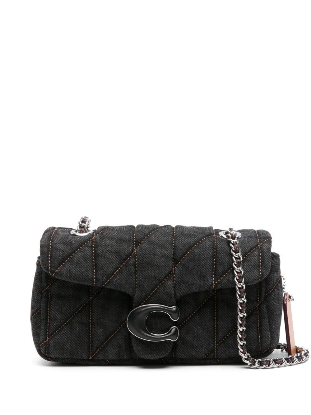 COACH Tabby 20 Logo Plaque Quilted Shoulder Bag In Black Product Image