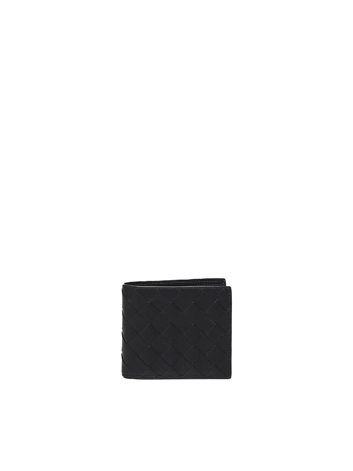 Woven Bi-fold Wallet In Black Product Image