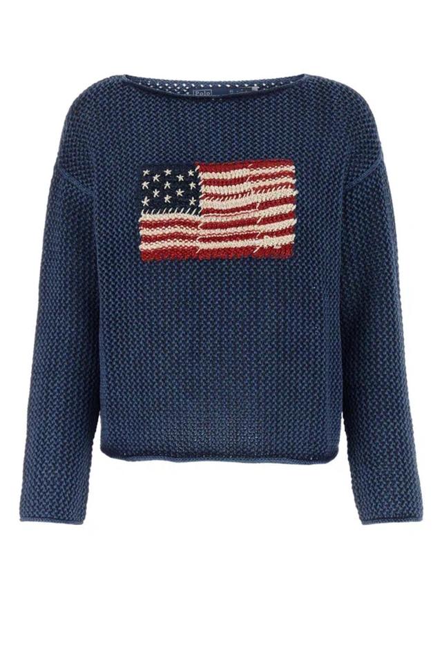 POLO RALPH LAUREN Blue Cotton Sweater Product Image