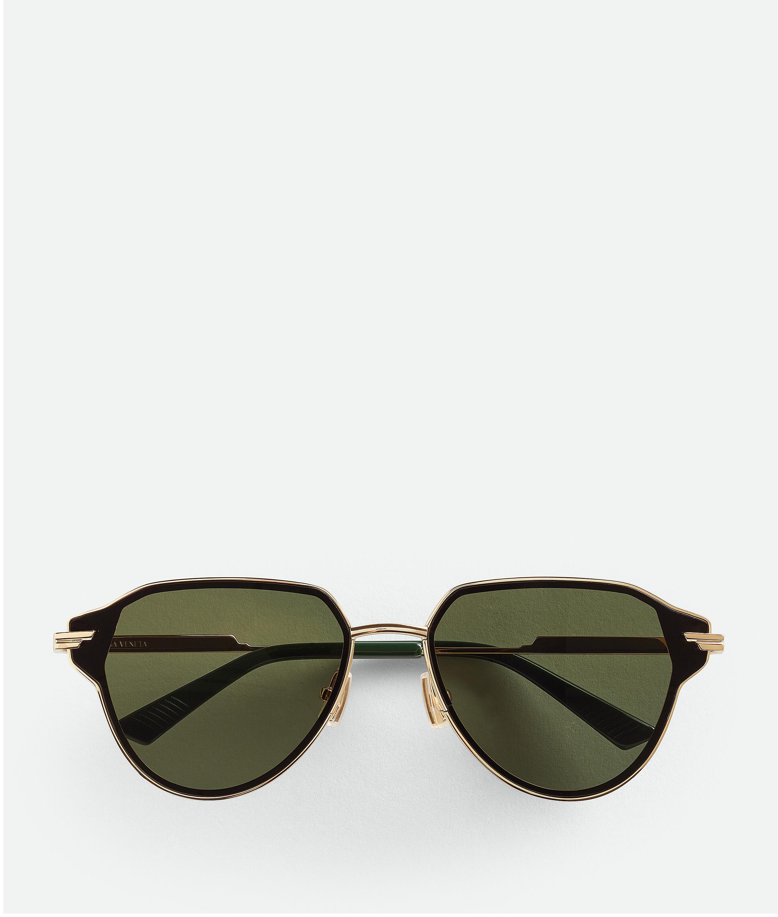 Glaze Metal Aviator Sunglasses in Gold / Green Product Image