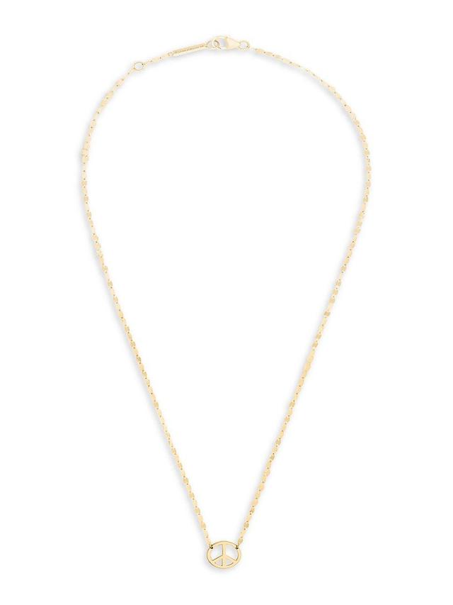 Womens Mini Peace 14K Yellow Gold Pendant Necklace Product Image