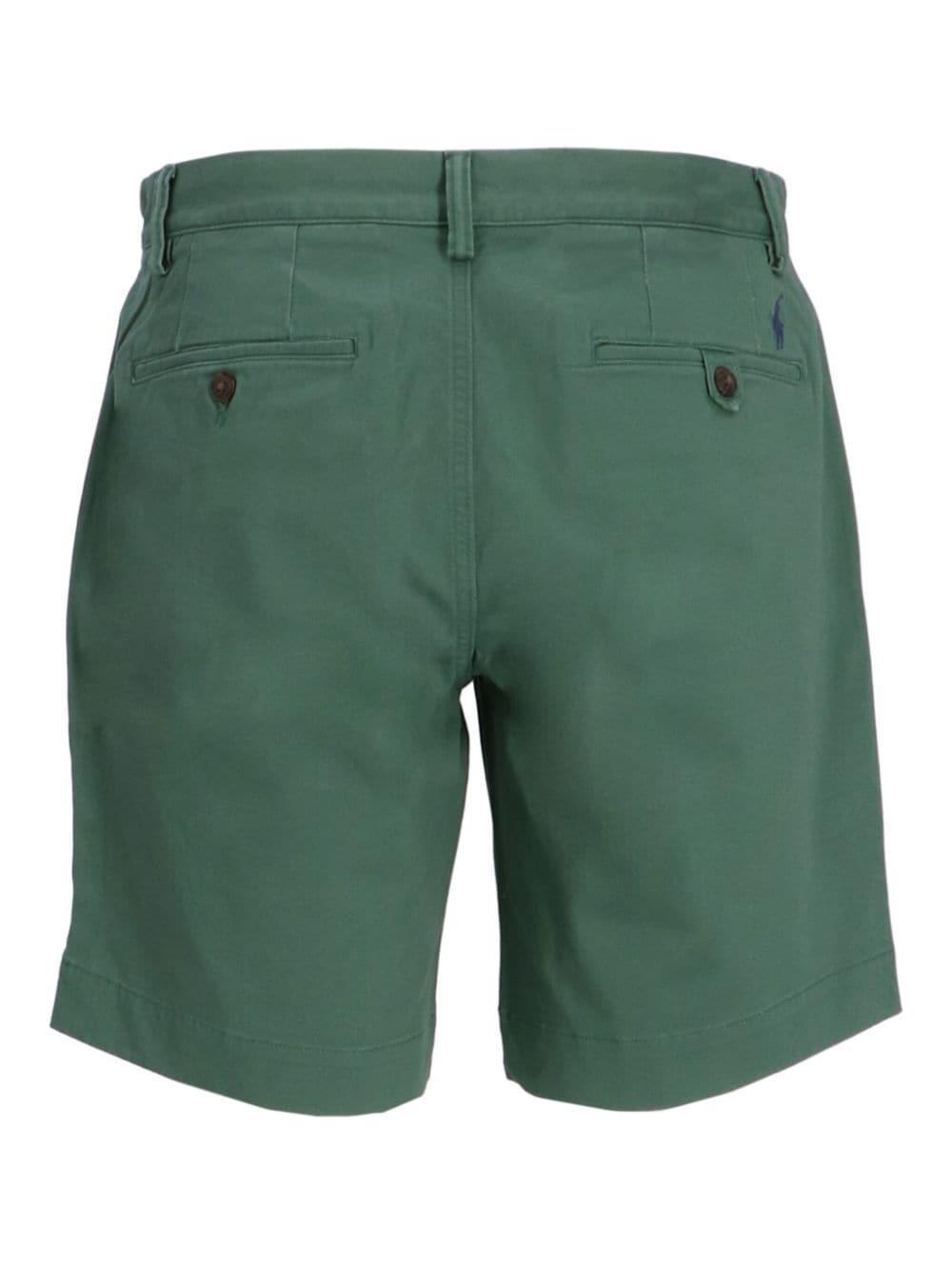 Cotton Blend Straight Fit Chino Short In Green Product Image