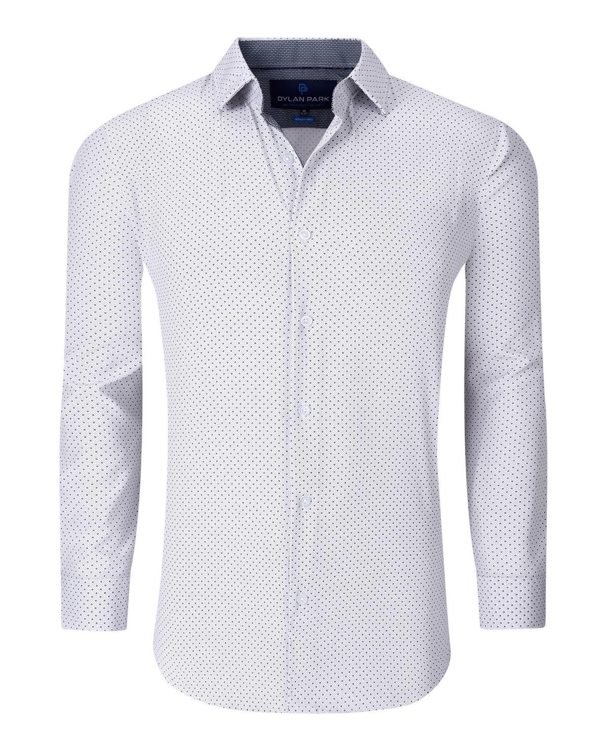 Dylan Park Mens Geometric Performance Stretch Button Down Dress Shirt Product Image