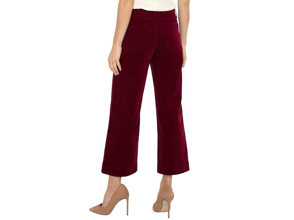 Liverpool Los Angeles Wide Leg Crop with Patch Pockets Mid Rise Stretch Corduroy in Ruby (Ruby) Women's Jeans Product Image