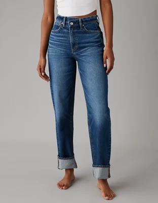 AE Strigid Super High-Waisted Baggy Straight Jean Product Image